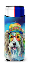 Load image into Gallery viewer, Bearded Collie Hippie Dawg Slim Can Huggers – Fun, Functional Drink Coolers for Every Occasion