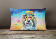 Load image into Gallery viewer, Bearded Collie Hippie Dawg Fabric Decorative Pillow