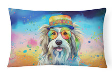 Load image into Gallery viewer, Bearded Collie Hippie Dawg Fabric Decorative Pillow