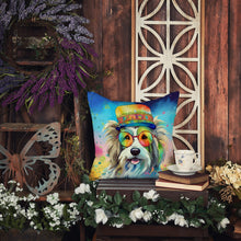 Load image into Gallery viewer, Bearded Collie Hippie Dawg Throw Pillow - 14x14 Decorative Pillow – Art for Your Home &amp; Patio