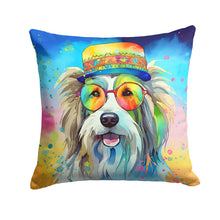 Load image into Gallery viewer, Bearded Collie Hippie Dawg Throw Pillow - 14x14 Decorative Pillow – Art for Your Home &amp; Patio
