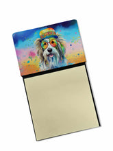 Load image into Gallery viewer, Bearded Collie Hippie Dawg Sticky Note Holder- Refiilable Desk Accessory Note Pad
