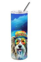 Load image into Gallery viewer, Bearded Collie Hippie Dawg Stainless Steel Skinny Tumbler