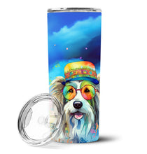 Load image into Gallery viewer, Bearded Collie Hippie Dawg Stainless Steel Skinny Tumbler