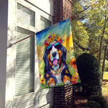 Load image into Gallery viewer, Bernese Mountain Dog Hippie Dawg House Flag