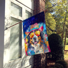 Load image into Gallery viewer, Bernese Mountain Dog Hippie Dawg House Flag