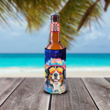 Load image into Gallery viewer, Bernese Mountain Dog Hippie Dawg Slim Can Huggers – Fun, Functional Drink Coolers for Every Occasion