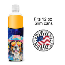 Load image into Gallery viewer, Bernese Mountain Dog Hippie Dawg Slim Can Huggers – Fun, Functional Drink Coolers for Every Occasion