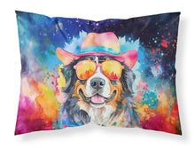 Load image into Gallery viewer, Bernese Mountain Dog Hippie Dawg Standard Pillowcase – Artistic Decorative Front, White Back