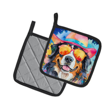Load image into Gallery viewer, Bernese Mountain Dog Hippie Dawg Pot Holders - Set of 2 Decorative Kitchen Helpers | Made in the USA