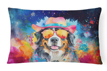 Load image into Gallery viewer, Bernese Mountain Dog Hippie Dawg Fabric Decorative Pillow