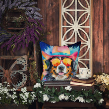 Load image into Gallery viewer, Bernese Mountain Dog Hippie Dawg Throw Pillow - 14x14 Decorative Pillow – Art for Your Home &amp; Patio