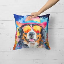 Load image into Gallery viewer, Bernese Mountain Dog Hippie Dawg Fabric Decorative Pillow