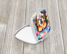 Load image into Gallery viewer, Bernese Mountain Dog Hippie Dawg Compact Mirror – Stylish Purse Mirror with Artistic Covers