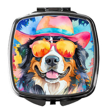 Load image into Gallery viewer, Bernese Mountain Dog Hippie Dawg Compact Mirror – Stylish Purse Mirror with Artistic Covers