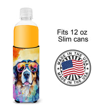 Load image into Gallery viewer, Bernese Mountain Dog Hippie Dawg Slim Can Huggers – Fun, Functional Drink Coolers for Every Occasion