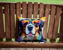 Load image into Gallery viewer, Bernese Mountain Dog Hippie Dawg Throw Pillow - 14x14 Decorative Pillow – Art for Your Home &amp; Patio