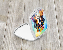 Load image into Gallery viewer, Bernese Mountain Dog Hippie Dawg Compact Mirror – Stylish Purse Mirror with Artistic Covers