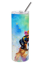 Load image into Gallery viewer, Bernese Mountain Dog Hippie Dawg Stainless Steel Skinny Tumbler