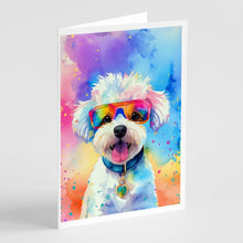 Load image into Gallery viewer, Bichon Frise Hippie Dawg Greeting Cards - Blank Note Cards – 8-Pack of Artist-Designed Cards with Envelopes