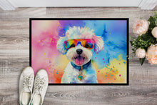 Load image into Gallery viewer, Bichon Frise Hippie Dawg Doormat - 24x36 Decorative Floor Mat – Indoor/Outdoor Rug with Artistic Flair