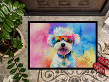 Load image into Gallery viewer, Bichon Frise Hippie Dawg Doormat - 24x36 Decorative Floor Mat – Indoor/Outdoor Rug with Artistic Flair