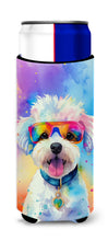 Load image into Gallery viewer, Bichon Frise Hippie Dawg Slim Can Huggers – Fun, Functional Drink Coolers for Every Occasion