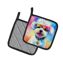 Load image into Gallery viewer, Bichon Frise Hippie Dawg Pot Holders - Set of 2 Decorative Kitchen Helpers | Made in the USA
