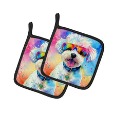 Load image into Gallery viewer, Bichon Frise Hippie Dawg Pot Holders - Set of 2 Decorative Kitchen Helpers | Made in the USA