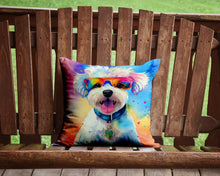 Load image into Gallery viewer, Bichon Frise Hippie Dawg Throw Pillow - 14x14 Decorative Pillow – Art for Your Home &amp; Patio