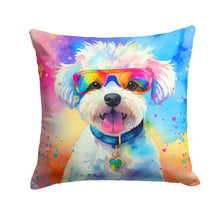Load image into Gallery viewer, Bichon Frise Hippie Dawg Throw Pillow - 14x14 Decorative Pillow – Art for Your Home &amp; Patio