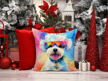Load image into Gallery viewer, Bichon Frise Hippie Dawg Fabric Decorative Pillow