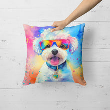 Load image into Gallery viewer, Bichon Frise Hippie Dawg Fabric Decorative Pillow