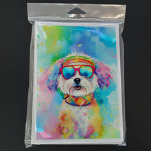 Load image into Gallery viewer, Bichon Frise Hippie Dawg Greeting Cards - Blank Note Cards – 8-Pack of Artist-Designed Cards with Envelopes