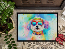 Load image into Gallery viewer, Bichon Frise Hippie Dawg Doormat - 24x36 Decorative Floor Mat – Indoor/Outdoor Rug with Artistic Flair