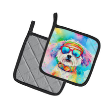 Load image into Gallery viewer, Bichon Frise Hippie Dawg Pot Holders - Set of 2 Decorative Kitchen Helpers | Made in the USA