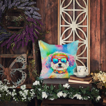 Load image into Gallery viewer, Bichon Frise Hippie Dawg Throw Pillow - 14x14 Decorative Pillow – Art for Your Home &amp; Patio