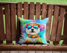 Load image into Gallery viewer, Bichon Frise Hippie Dawg Throw Pillow - 14x14 Decorative Pillow – Art for Your Home &amp; Patio