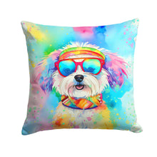 Load image into Gallery viewer, Bichon Frise Hippie Dawg Fabric Decorative Pillow