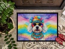 Load image into Gallery viewer, Bichon Frise Hippie Dawg Doormat - 18X27 Indoor / Outdoor Rug | Made in USA