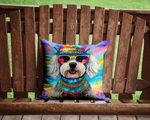 Load image into Gallery viewer, Bichon Frise Hippie Dawg Throw Pillow - 14x14 Decorative Pillow – Art for Your Home &amp; Patio