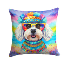 Load image into Gallery viewer, Bichon Frise Hippie Dawg Fabric Decorative Pillow