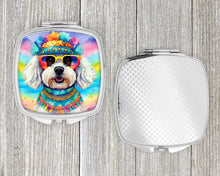 Load image into Gallery viewer, Bichon Frise Hippie Dawg Compact Mirror – Stylish Purse Mirror with Artistic Covers