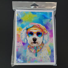Load image into Gallery viewer, Bichon Frise Hippie Dawg Greeting Cards - Blank Note Cards – 8-Pack of Artist-Designed Cards with Envelopes
