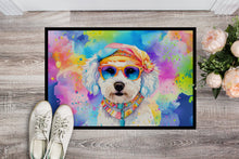 Load image into Gallery viewer, Bichon Frise Hippie Dawg Doormat - 24x36 Decorative Floor Mat – Indoor/Outdoor Rug with Artistic Flair