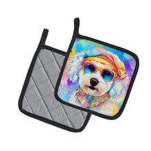Load image into Gallery viewer, Bichon Frise Hippie Dawg Pot Holders - Set of 2 Decorative Kitchen Helpers | Made in the USA