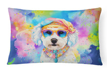 Load image into Gallery viewer, Bichon Frise Hippie Dawg Fabric Decorative Pillow