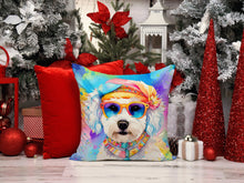 Load image into Gallery viewer, Bichon Frise Hippie Dawg Fabric Decorative Pillow