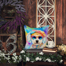 Load image into Gallery viewer, Bichon Frise Hippie Dawg Fabric Decorative Pillow