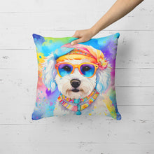 Load image into Gallery viewer, Bichon Frise Hippie Dawg Fabric Decorative Pillow